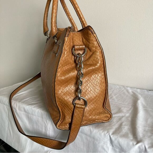 MICHAEL KORS Tan Brown Acorn Hamilton Jet Set Selma Satchel Shoulder Bag - Picture 6 of 10